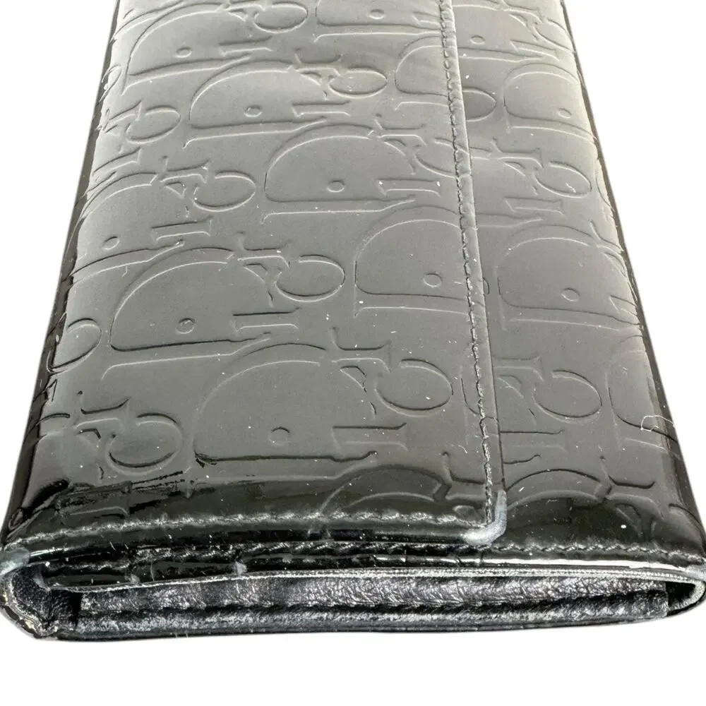 Dior Patent Leather‎ Continental Signature Long Wallet